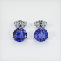 <span>3.37</span>&nbsp;<span class="tooltip-light">Ct.Tw.<span class="tooltiptext">Total Carat Weight</span></span> Sapphire Earrings, 18K White Gold 1