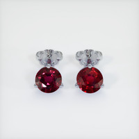 2.23 Ct.Tw. Ruby Earrings, 18K White Gold 1