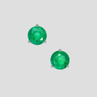 <span>1.60</span> <span class="tooltip-light">Ct.Tw.<span class="tooltiptext">Total Carat Weight</span></span> Emerald Earrings, 18K White Gold 1