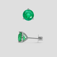 <span>1.60</span> <span class="tooltip-light">Ct.Tw.<span class="tooltiptext">Total Carat Weight</span></span> Emerald Earrings, 18K White Gold 2