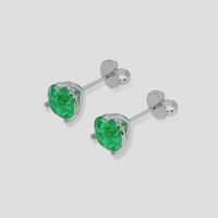 <span>1.60</span> <span class="tooltip-light">Ct.Tw.<span class="tooltiptext">Total Carat Weight</span></span> Emerald Earrings, 18K White Gold 3
