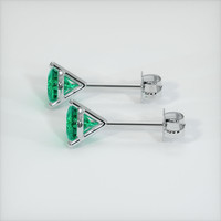 0.53 Ct.Tw. Emerald Earrings, 18K White Gold 3