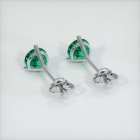 0.53 Ct.Tw. Emerald Earrings, 18K White Gold 4