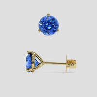<span>1.69</span>&nbsp;<span class="tooltip-light">Ct.Tw.<span class="tooltiptext">Total Carat Weight</span></span> Blue Sapphire Earrings, 14K Yellow Gold 2