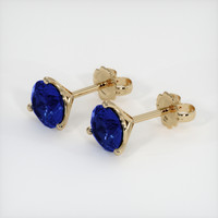 2.18 Ct.Tw. Blue Sapphire Earrings, 14K Yellow Gold 3