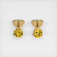 1.59 Ct.Tw. Yellow Sapphire Earrings, 14K Yellow Gold 1