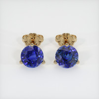 3.20 Ct.Tw. Blue Sapphire Earrings, 14K Yellow Gold 1