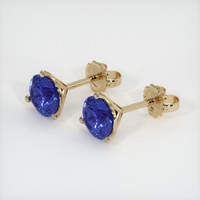 3.20 Ct.Tw. Blue Sapphire Earrings, 14K Yellow Gold 3