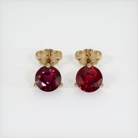 <span>2.23</span>&nbsp;<span class="tooltip-light">Ct.Tw.<span class="tooltiptext">Total Carat Weight</span></span> Ruby Earrings, 14K Yellow Gold 1