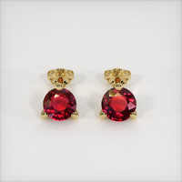 <span>1.16</span>&nbsp;<span class="tooltip-light">Ct.Tw.<span class="tooltiptext">Total Carat Weight</span></span> Ruby Earrings, 14K Yellow Gold 1