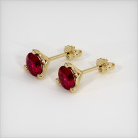 <span>1.16</span>&nbsp;<span class="tooltip-light">Ct.Tw.<span class="tooltiptext">Total Carat Weight</span></span> Ruby Earrings, 14K Yellow Gold 2