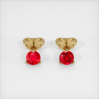 <span>0.98</span>&nbsp;<span class="tooltip-light">Ct.Tw.<span class="tooltiptext">Total Carat Weight</span></span> Ruby Earrings, 14K Yellow Gold 1