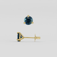 <span>0.96</span> <span class="tooltip-light">Ct.Tw.<span class="tooltiptext">Total Carat Weight</span></span> Bluish Green Sapphire Earrings, 14K Yellow Gold 2