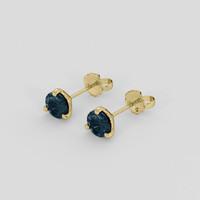 <span>0.96</span> <span class="tooltip-light">Ct.Tw.<span class="tooltiptext">Total Carat Weight</span></span> Bluish Green Sapphire Earrings, 14K Yellow Gold 3