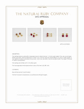 Ruby Earrings 1.10 Ct.Tw.Total Carat Weight, 14K Yellow Gold Appraisal
