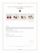 Ruby Earrings 1.34 Ct.Tw.Total Carat Weight 14K Yellow Gold Appraisal