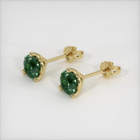 1.79 Ct.Tw. Bluish Green Sapphire Earrings, 14K Yellow Gold 2