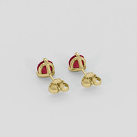 <span>0.93</span>&nbsp;<span class="tooltip-light">Ct.Tw.<span class="tooltiptext">Total Carat Weight</span></span> Pinkish Red Ruby Earrings, 14K Yellow Gold 4