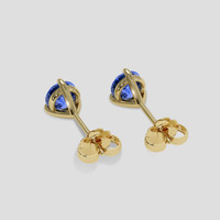 <span>1.01</span>&nbsp;<span class="tooltip-light">Ct.Tw.<span class="tooltiptext">Total Carat Weight</span></span> Blue Sapphire Earrings, 14K Yellow Gold 4