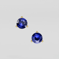 <span>1.65</span> <span class="tooltip-light">Ct.Tw.<span class="tooltiptext">Total Carat Weight</span></span> Blue Sapphire Earrings, 18K Yellow Gold 1