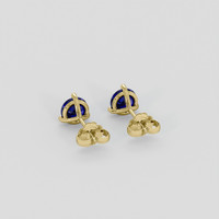 <span>1.65</span> <span class="tooltip-light">Ct.Tw.<span class="tooltiptext">Total Carat Weight</span></span> Blue Sapphire Earrings, 18K Yellow Gold 4