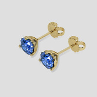 <span>1.69</span> <span class="tooltip-light">Ct.Tw.<span class="tooltiptext">Total Carat Weight</span></span> Blue Sapphire Earrings, 18K Yellow Gold 3