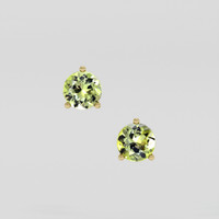 <span>1.74</span> <span class="tooltip-light">Ct.Tw.<span class="tooltiptext">Total Carat Weight</span></span> Yellowish Green Tourmaline Earrings, 18K Yellow Gold 1
