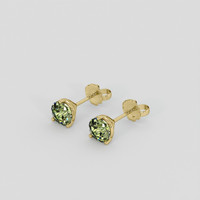 <span>1.74</span>&nbsp;<span class="tooltip-light">Ct.Tw.<span class="tooltiptext">Total Carat Weight</span></span> Yellowish Green Tourmaline Earrings, 18K Yellow Gold 3