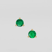 <span>0.45</span>&nbsp;<span class="tooltip-light">Ct.Tw.<span class="tooltiptext">Total Carat Weight</span></span> Emerald Earrings, 18K Yellow Gold 1