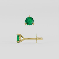 <span>0.45</span> <span class="tooltip-light">Ct.Tw.<span class="tooltiptext">Total Carat Weight</span></span> Emerald Earrings, 18K Yellow Gold 2