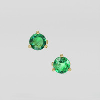 <span>0.65</span>&nbsp;<span class="tooltip-light">Ct.Tw.<span class="tooltiptext">Total Carat Weight</span></span> Emerald Earrings, 18K Yellow Gold 1