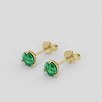 <span>0.65</span>&nbsp;<span class="tooltip-light">Ct.Tw.<span class="tooltiptext">Total Carat Weight</span></span> Emerald Earrings, 18K Yellow Gold 3