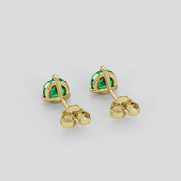 <span>0.65</span> <span class="tooltip-light">Ct.Tw.<span class="tooltiptext">Total Carat Weight</span></span> Emerald Earrings, 18K Yellow Gold 4