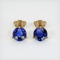 <span>2.18</span>&nbsp;<span class="tooltip-light">Ct.Tw.<span class="tooltiptext">Total Carat Weight</span></span> Sapphire Earrings, 18K Yellow Gold 1