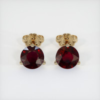 3.90 Ct.Tw. Ruby Earrings, 18K Yellow Gold 1