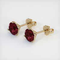 <span>2.06</span>&nbsp;<span class="tooltip-light">Ct.Tw.<span class="tooltiptext">Total Carat Weight</span></span> Ruby Earrings, 18K Yellow Gold 3