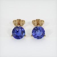 <span>3.37</span>&nbsp;<span class="tooltip-light">Ct.Tw.<span class="tooltiptext">Total Carat Weight</span></span> Sapphire Earrings, 18K Yellow Gold 1