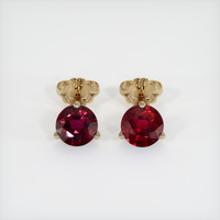 <span>1.16</span>&nbsp;<span class="tooltip-light">Ct.Tw.<span class="tooltiptext">Total Carat Weight</span></span> Ruby Earrings, 18K Yellow Gold 1