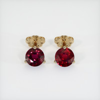 <span>2.23</span>&nbsp;<span class="tooltip-light">Ct.Tw.<span class="tooltiptext">Total Carat Weight</span></span> Ruby Earrings, 18K Yellow Gold 1