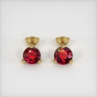 1.16 Ct.Tw. Ruby Earrings, 18K Yellow Gold 1
