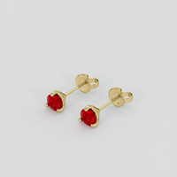 <span>0.65</span> <span class="tooltip-light">Ct.Tw.<span class="tooltiptext">Total Carat Weight</span></span> Ruby Earrings, 18K Yellow Gold 3