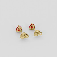 <span>0.65</span> <span class="tooltip-light">Ct.Tw.<span class="tooltiptext">Total Carat Weight</span></span> Ruby Earrings, 18K Yellow Gold 4