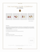 Ruby Earrings 1.10 Ct.Tw.Total Carat Weight, 18K Yellow Gold Appraisal