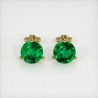 <span>3.23</span>&nbsp;<span class="tooltip-light">Ct.Tw.<span class="tooltiptext">Total Carat Weight</span></span> Emerald Earrings, 18K Yellow Gold 1