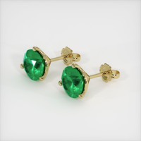 <span>3.23</span>&nbsp;<span class="tooltip-light">Ct.Tw.<span class="tooltiptext">Total Carat Weight</span></span> Emerald Earrings, 18K Yellow Gold 2