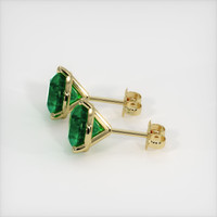 <span>3.23</span>&nbsp;<span class="tooltip-light">Ct.Tw.<span class="tooltiptext">Total Carat Weight</span></span> Emerald Earrings, 18K Yellow Gold 3