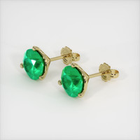 2.99 Ct.Tw. Emerald Earrings, 18K Yellow Gold 2