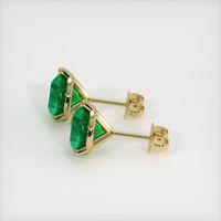 <span>2.99</span>&nbsp;<span class="tooltip-light">Ct.Tw.<span class="tooltiptext">Total Carat Weight</span></span> Emerald Earrings, 18K Yellow Gold 3