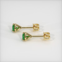 <span>0.43</span>&nbsp;<span class="tooltip-light">Ct.Tw.<span class="tooltiptext">Total Carat Weight</span></span> Emerald Earrings, 18K Yellow Gold 3