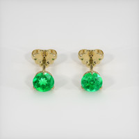 <span>0.34</span>&nbsp;<span class="tooltip-light">Ct.Tw.<span class="tooltiptext">Total Carat Weight</span></span> Emerald Earrings, 18K Yellow Gold 1